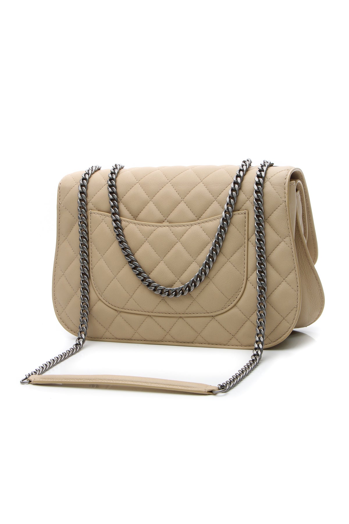 Accordion Flap Bag - Beige