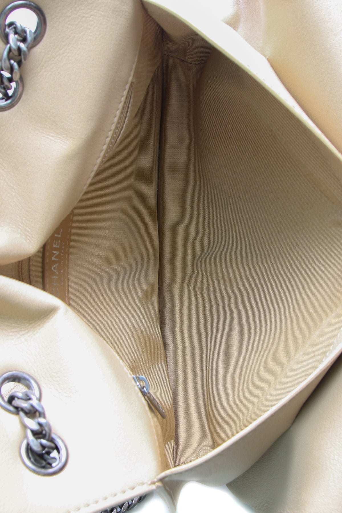 Accordion Flap Bag - Beige