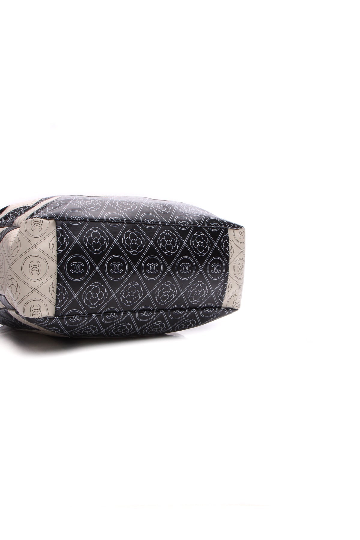 Camellia Medium Shopping Tote Bag - Black/Beige