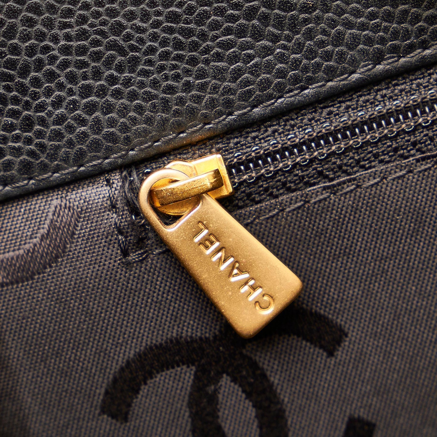 Chanel CC Caviar Leather Tote Bag