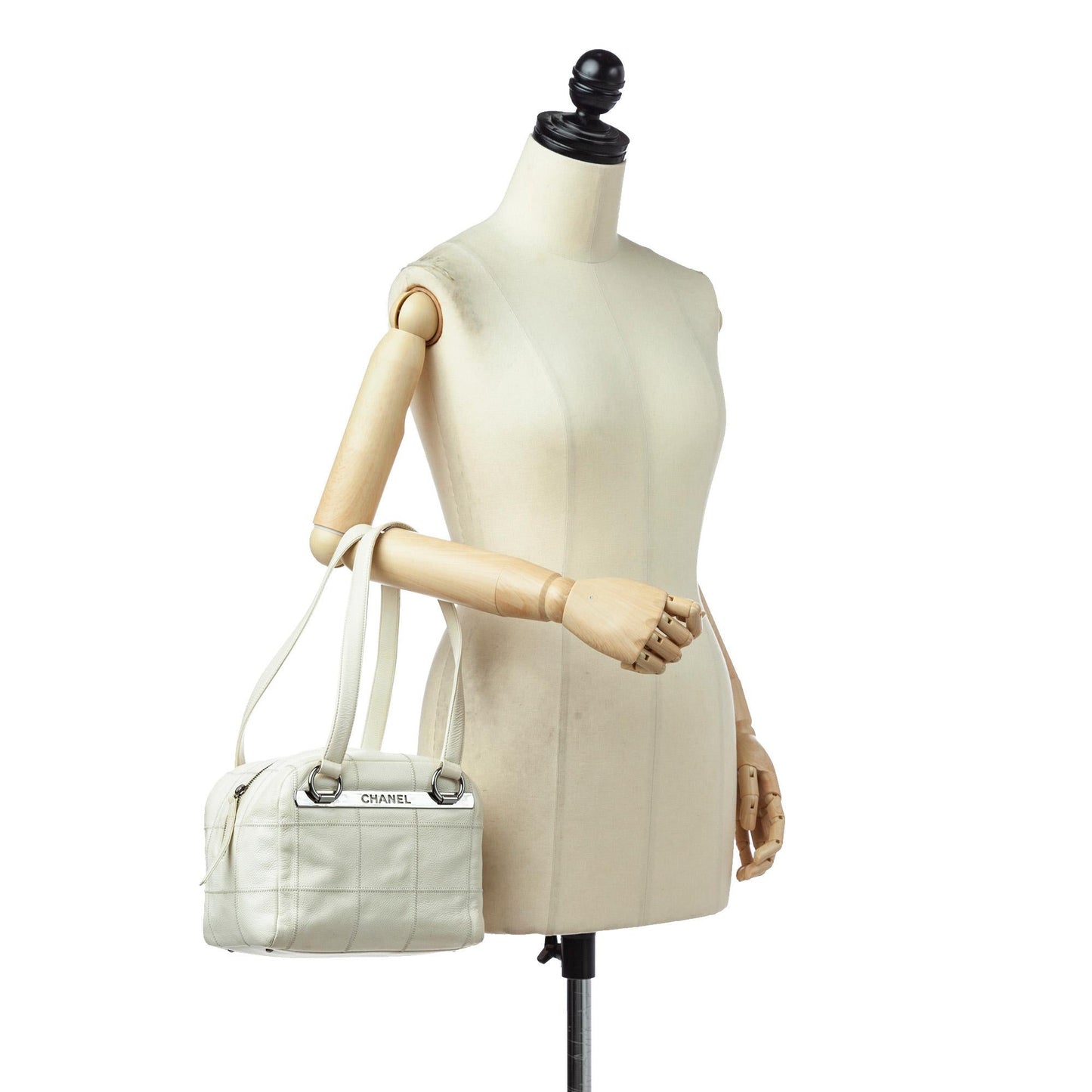 Chanel Choco Bar Caviar Leather Shoulder Bag