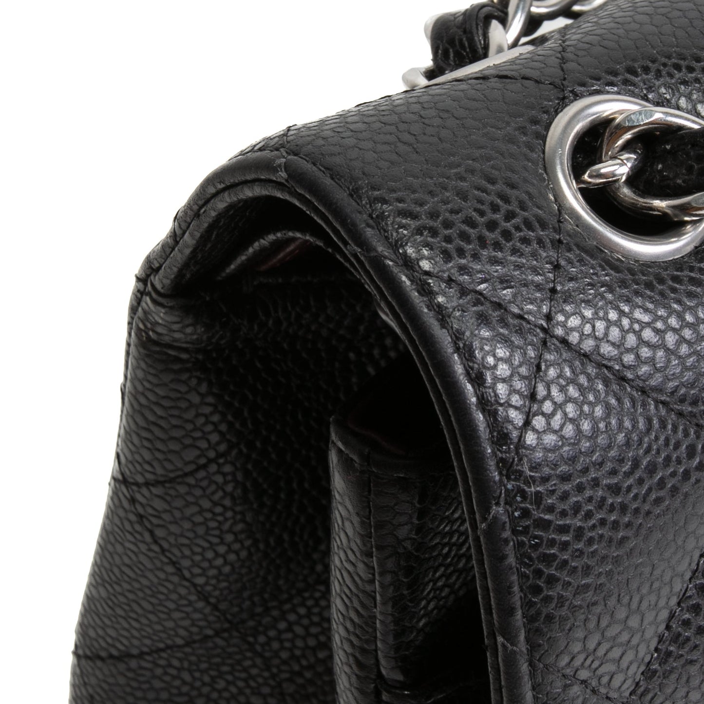 CHANEL Caviar Jumbo Double Flap Bag - Black