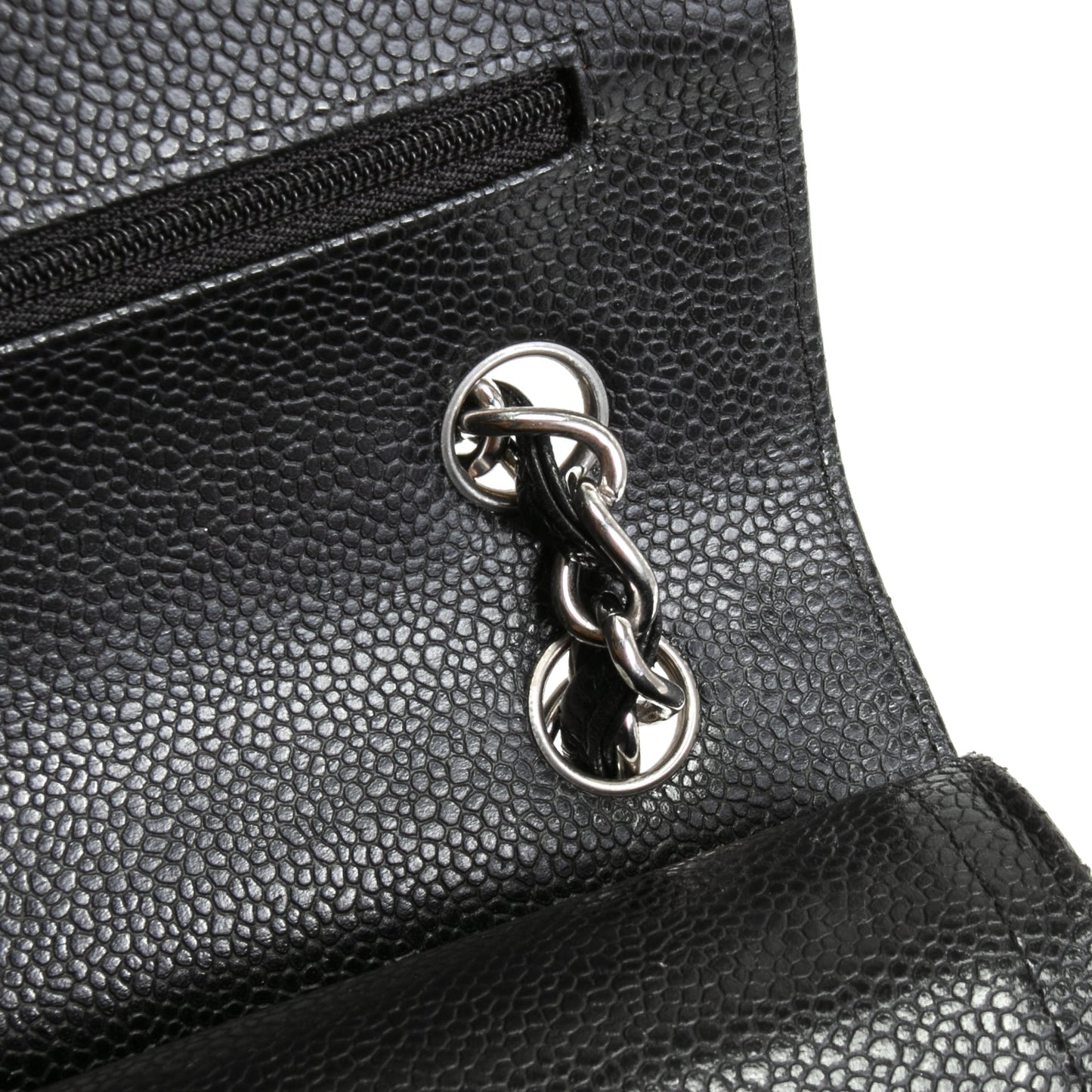 CHANEL Caviar Jumbo Double Flap Bag - Black