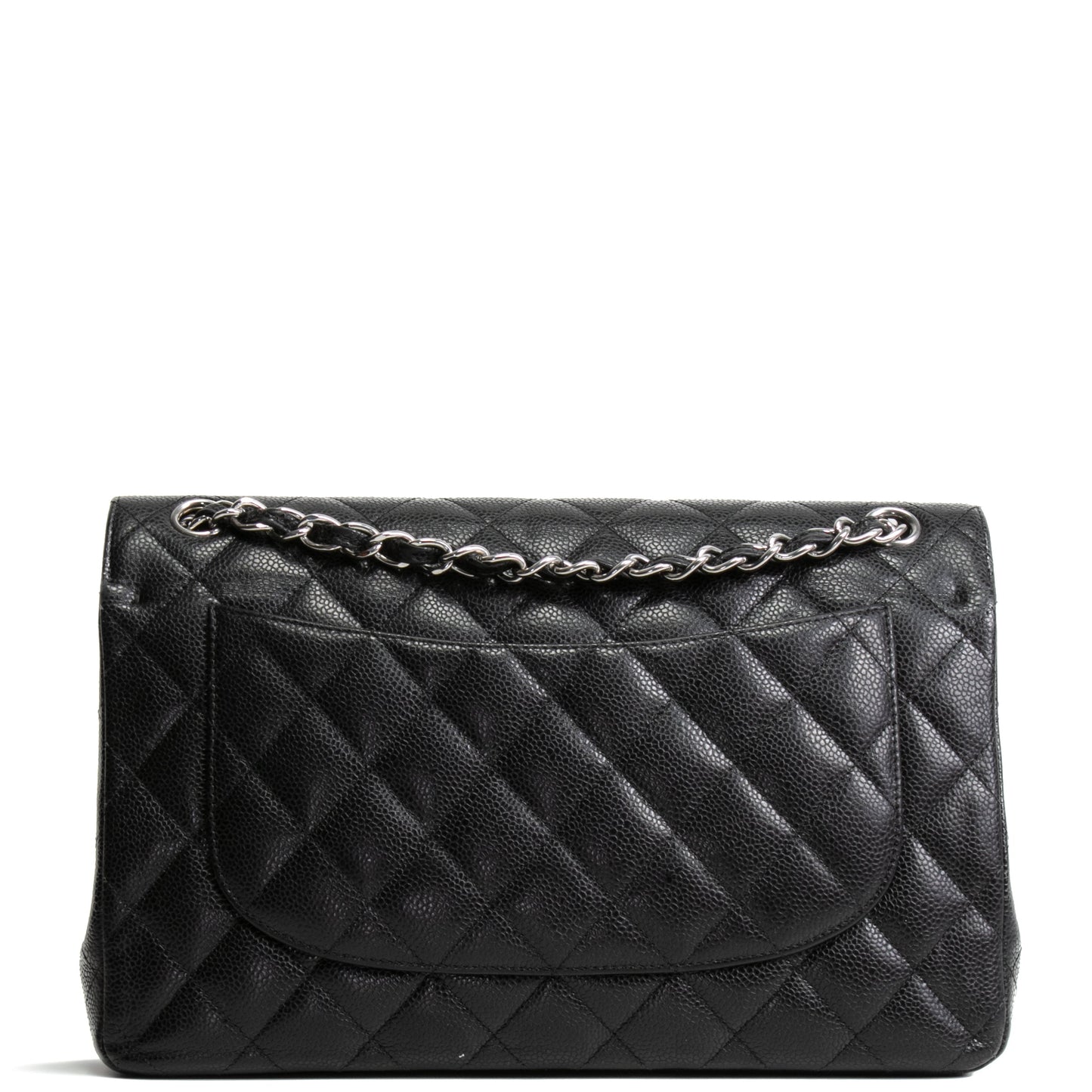 CHANEL Caviar Jumbo Double Flap Bag - Black