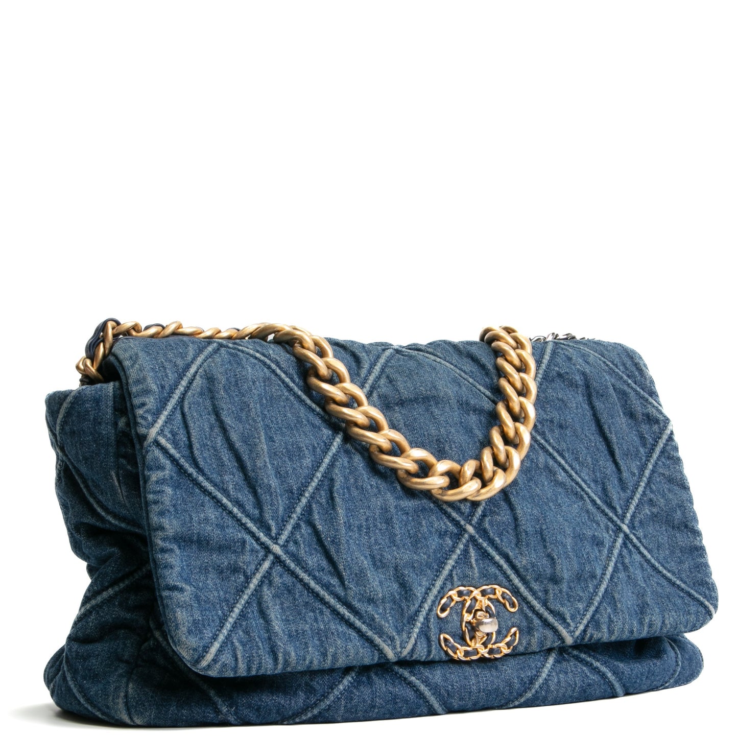 CHANEL 19 Denim Maxi Flap - Blue Jean