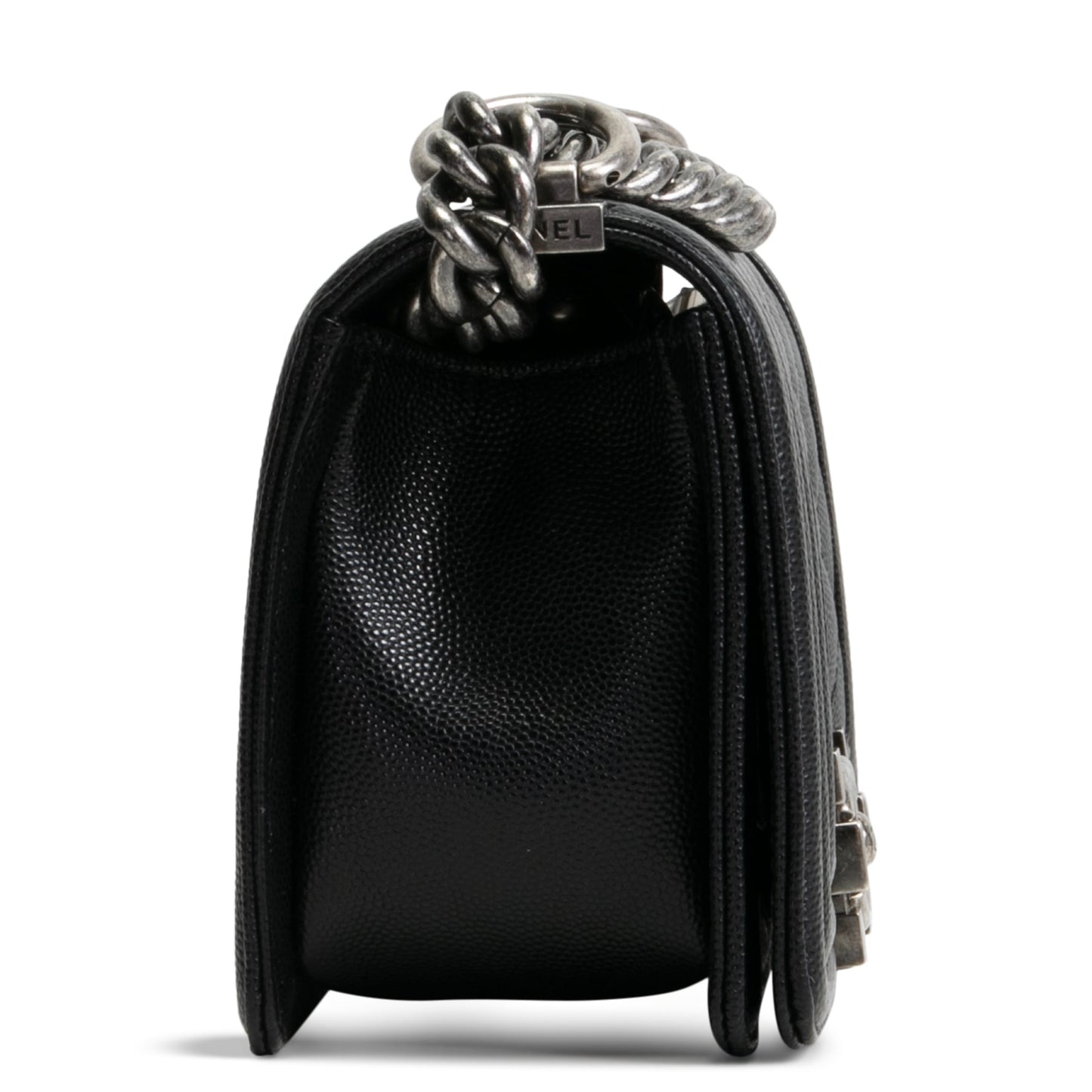 CHANEL Caviar Quilted Boy Flap Bag Small- Black