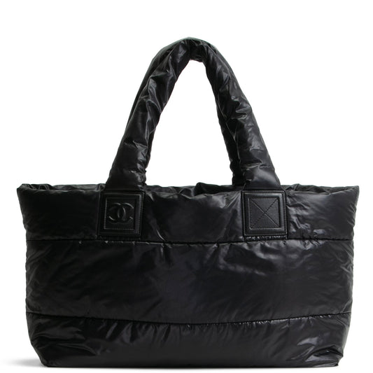 CHANEL CoCo Cocoon Reversible Tote Nylon Medium- Black
