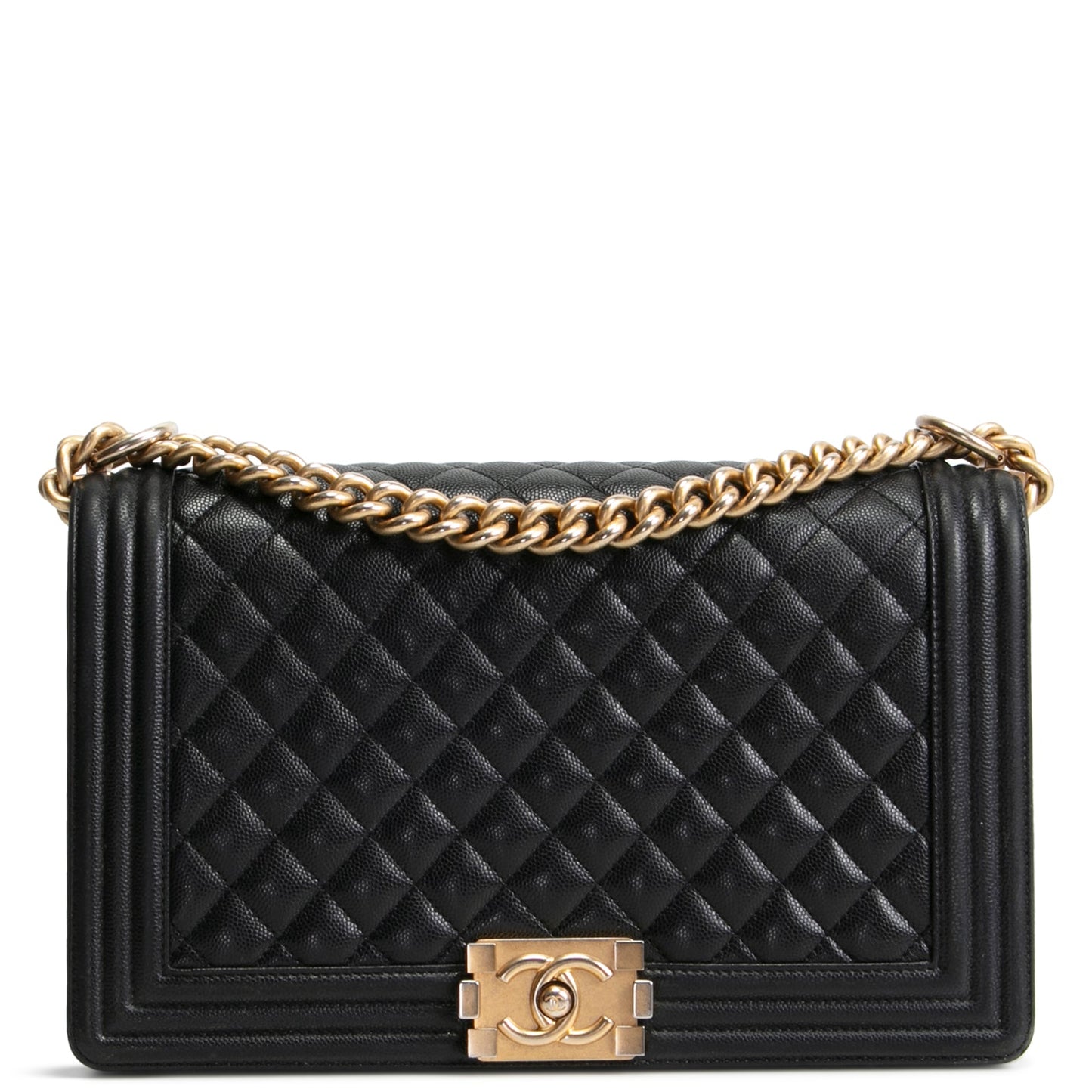 CHANEL Caviar Quilted Medium Boy Flap Bag- Black