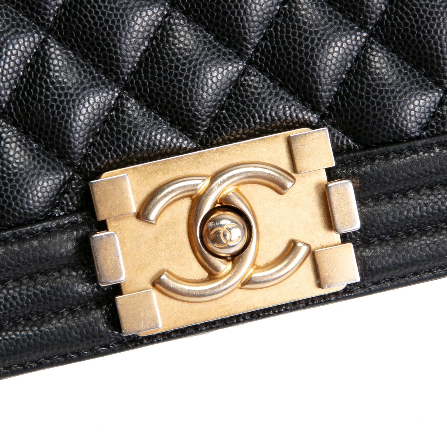 CHANEL Caviar Quilted Medium Boy Flap Bag- Black